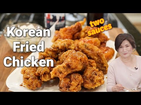 Korean fried chicken with 2 sauce options - mild and spicy! Viewers say "Better than restaurants."