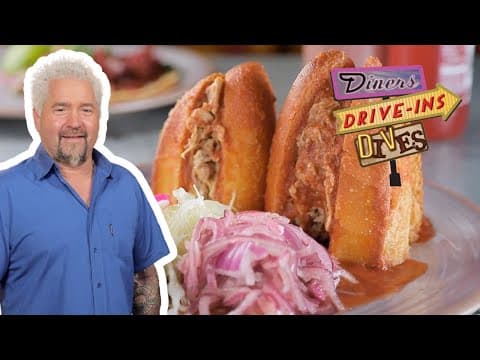 Guy Fieri Eats a *LIGHTS OUT* Torta Ahogada in Texas