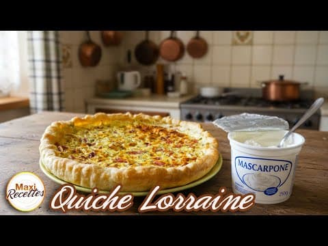 Mascarpone Quiche Lorraine - Delicious French main course with easy difficulty. Perfect recipe converted from YouTube video to PDF format.