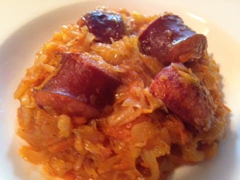 Stewed Sauerkraut with Kielbasa