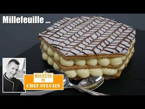 Millefeuille with pastry cream, mascarpone and marbled glaze - Delicious French dessert with intermediate difficulty. Perfect recipe converted from YouTube video to PDF format.