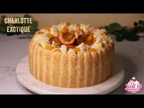 Charlotte exotique ananas mangue passion coco vanille - Delicious French dessert with medium difficulty. Perfect recipe converted from YouTube video to PDF format.