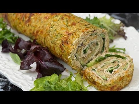 Vegetable Roll with Tuna and Fresh Cheese - Delicious French main course with medium difficulty. Perfect recipe converted from YouTube video to PDF format.