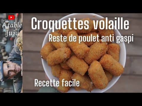 Croquettes de poulet aux restes - Delicious Française snack with easy difficulty. Perfect recipe converted from YouTube video to PDF format.