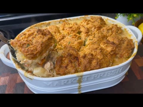 You’ll Never Make Chicken Pot Pie Any Other Way After Trying This! Cheddar Biscuit Chicken Pot Pie