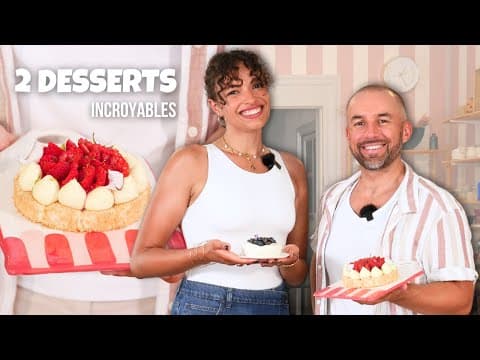 Gâteau coco‑framboise et Pavlova aux myrtilles