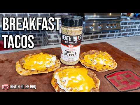 Easy Smash Sausage Breakfast Tacos on the Traeger Flatrock