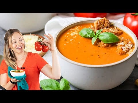 Tomato Basil Soup Using Fresh Roasted Tomatoes