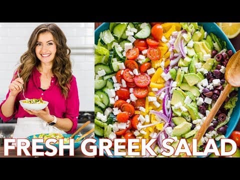 Fresh & Healthy Greek Salad Recipe + Easy Dressing - Natasha's Kitchen