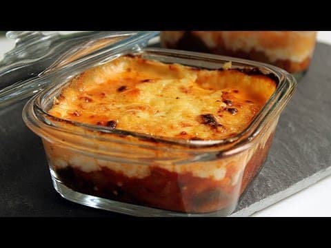 Gratin d'aubergine à la béchamel et fromage Cantal