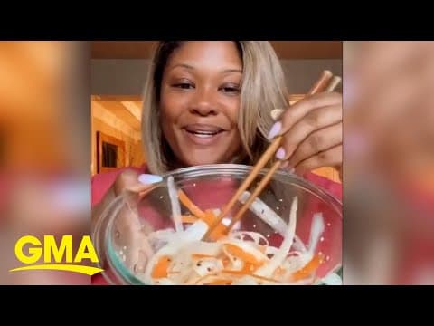 This ridiculously easy Carrot Ribbon Salad recipe is delicious and perfect for Easter l GMA