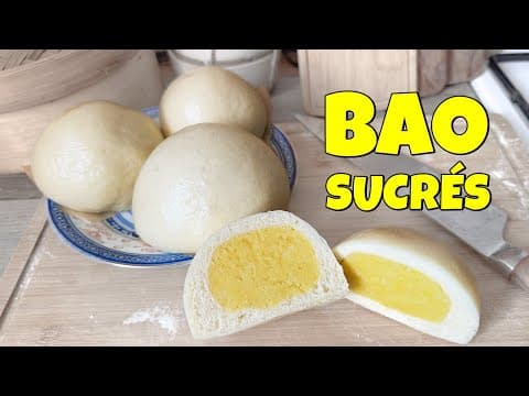 Sweet bao with mango bean paste and coconut