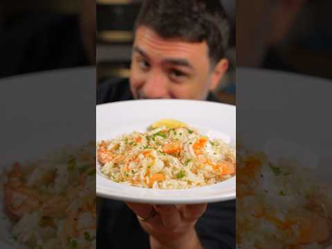 Easy Garlic Butter Shrimp with Parmesan Rice!