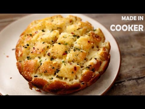 Pull Apart Garlic Bread in Cooker - Easy No Oven Cheese Garlic Bread Recipe - CookingShooking