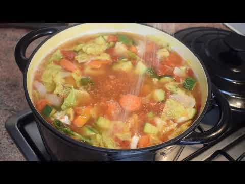 Weight-loss Soup with Chicken and Vegetables - Delicious French soup with easy difficulty. Perfect recipe converted from YouTube video to PDF format.