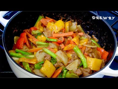 Chinese-Style Beef and Vegetable Sauce (Big Three) - Delicious Chinese main course with medium difficulty. Perfect recipe converted from YouTube video to PDF format.