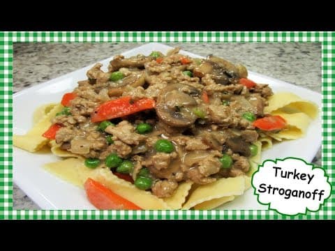 How to Make Turkey Stroganoff ~ Easy Ground Turkey Beef Hamburger Stroganoff Recipe