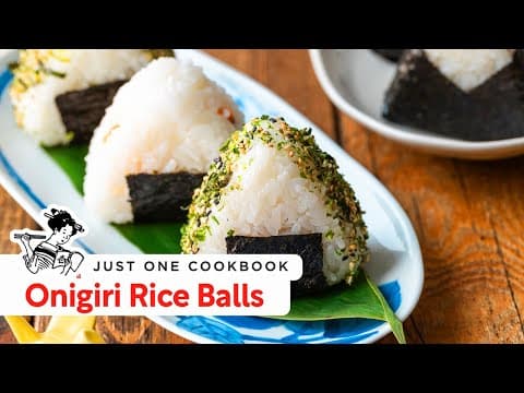 Japanese Onigiri (Rice Balls) with Various Fillings