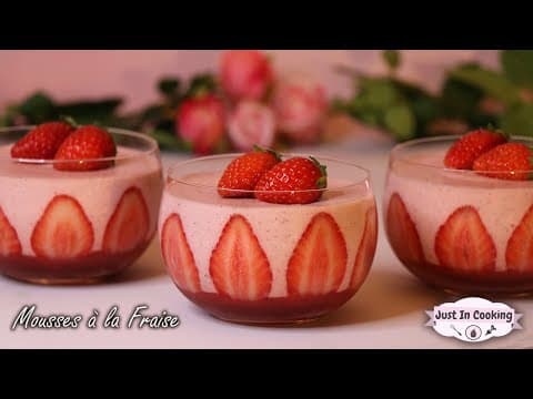 Strawberry mousse in verrines - Delicious French dessert with medium difficulty. Perfect recipe converted from YouTube video to PDF format.