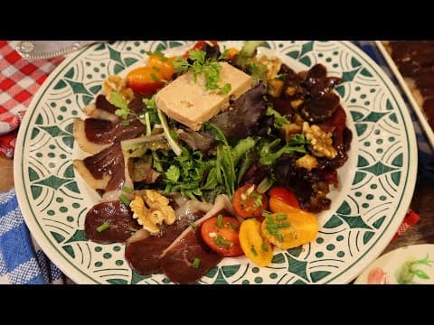 Périgord Salad with Confit Duck - Delicious French main course with medium difficulty. Perfect recipe converted from YouTube video to PDF format.
