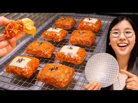 3-Ingredient FIRE NOODLE Rice Paper DUMPLINGS 🔥 (TikTok’s CRISPY HACK!)