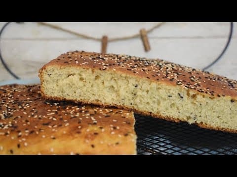 Homemade semolina bread with nigella and sesame - Delicious French bread with medium difficulty. Perfect recipe converted from YouTube video to PDF format.