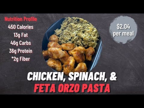 Chicken, Spinach, & Feta Orzo Pasta
