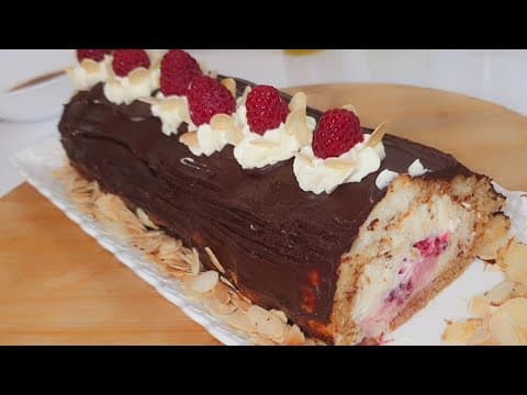 White Chocolate Yule Log without Sponge - Delicious French dessert with medium difficulty. Perfect recipe converted from YouTube video to PDF format.