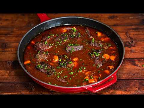 Braised Short Ribs with Creamy Mashed Potatoes - Delicious American main course with medium difficulty. Perfect recipe converted from YouTube video to PDF format.