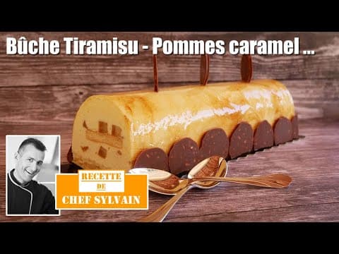 Bûche tiramisu et pommes caramélisées - Delicious French dessert with hard difficulty. Perfect recipe converted from YouTube video to PDF format.