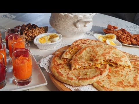 Stuffed bread with keftas, carrot and orange beet verrines, chicha soup (barley semolina) - Delicious Moroccan main course with medium difficulty. Perfect recipe converted from YouTube video to PDF format.