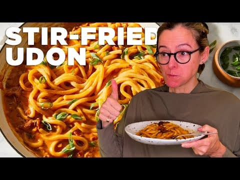 Stir-Fried Udon With Bacon, Parmesan & Gochujang