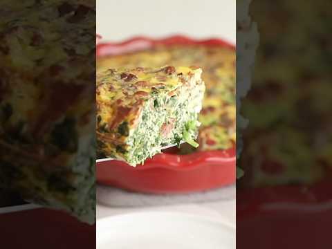 Crustless Quiche with Bacon and Spinach - Recipe in the comments!