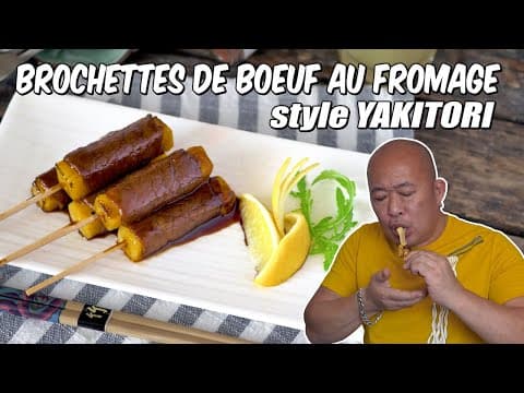 Beef and Cheese Yakitori Skewers, Homemade Teriyaki Sauce - Delicious Japanese main course with medium difficulty. Perfect recipe converted from YouTube video to PDF format.