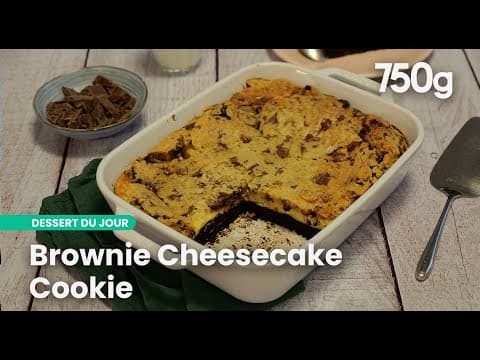 Dessert hybride Brownie – Cheesecake – Cookie - Delicious French dessert with medium difficulty. Perfect recipe converted from YouTube video to PDF format.
