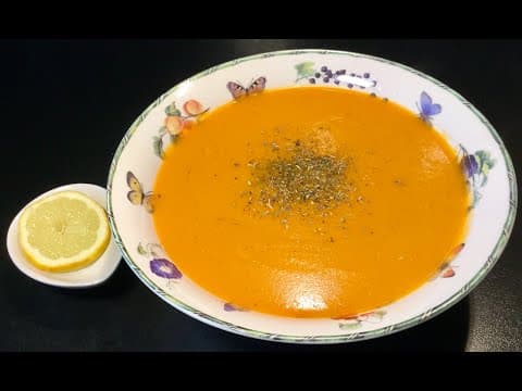 Soupe turque de lentilles corail - Delicious Turque soup with easy difficulty. Perfect recipe converted from YouTube video to PDF format.