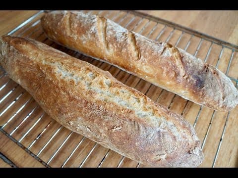 French Baguettes - No Knead Baguette Recipe (No Mixer)