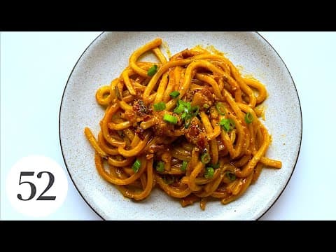 Stir-Fried Udon With Gochujang, Bacon & Parmesan