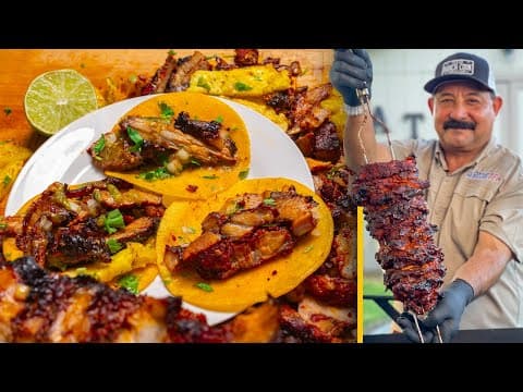 Grill TACOS AL PASTOR Perfectly with a Mini Trompo (Mexican Street Taco & Full Adobo Recipe)