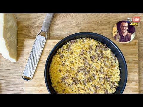 Gratin de coquillettes à l'agneau et lait de coco