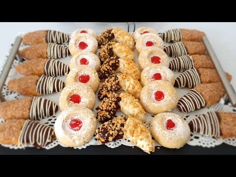 Trois sortes de biscuits sablés fondants pour l'Aïd - Delicious Nord‑Afrique dessert with easy difficulty. Perfect recipe converted from YouTube video to PDF format.