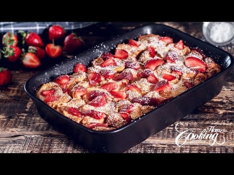 Easy Strawberry Bread Pudding - Summer Bread Pudding Recipe