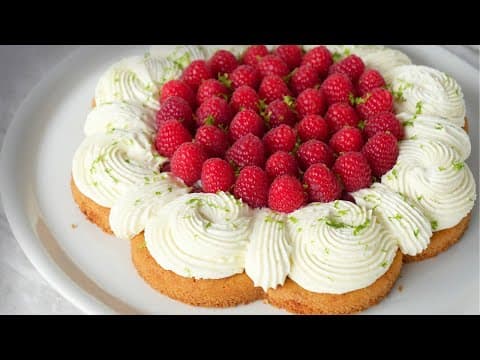 Lemon‑raspberry flower‑shaped tart - Delicious French dessert with medium difficulty. Perfect recipe converted from YouTube video to PDF format.
