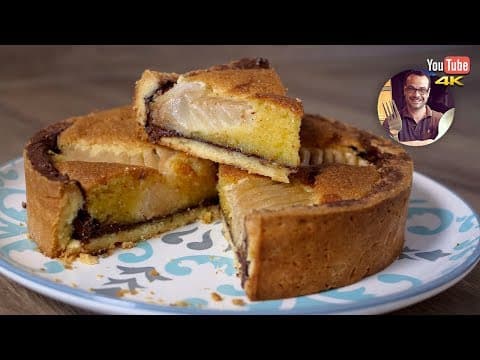 Almond, Pear and Chocolate Tart - Delicious French dessert with medium difficulty. Perfect recipe converted from YouTube video to PDF format.