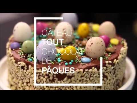 Gâteau de Pâques au chocolat et glaçage noisette