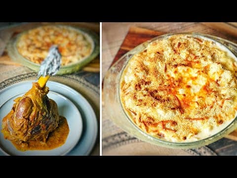 Confited Lamb Shanks with Spices and Cauliflower Dauphinois Gratin - Delicious French main course with medium difficulty. Perfect recipe converted from YouTube video to PDF format.