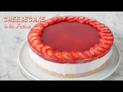 Strawberry No-Bake Cheesecake - Delicious French dessert with medium difficulty. Perfect recipe converted from YouTube video to PDF format.