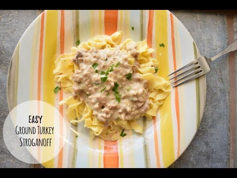 Easy Ground Turkey Stroganoff