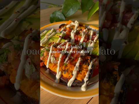 double baked loaded sweet potato 🍠 🌽 recipe is on my blog ➡️ kennascooks.com