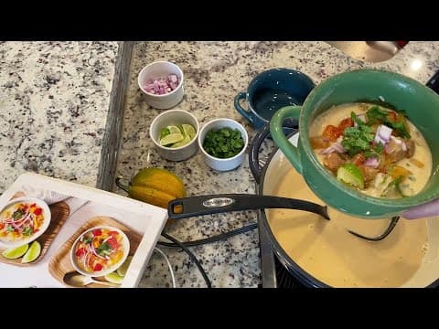 Making and canning yummy Thai coconut squash soup